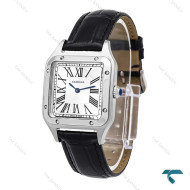 ساعت کارتیه سانتوس دومونت سیلور مشکی مدیوم Cartier-6096-G
