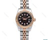 ساعت رولکس زنانه دورنگ رزگلد صفحه مشکی نگین اسمال Rolex-6111-L