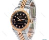 ساعت رولکس مردانه دورنگ رزگلد صفحه مشکی ایندکس نگین Rolex-6112-G