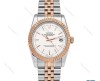 ساعت رولکس دیت جاست مردانه دورنگ رزگلد صفحه سیلور Rolex-6117-G