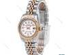 ساعت رولکس زنانه دورنگ رزگلد صفحه سفید ایندکس خط اسمال Rolex-6121-L