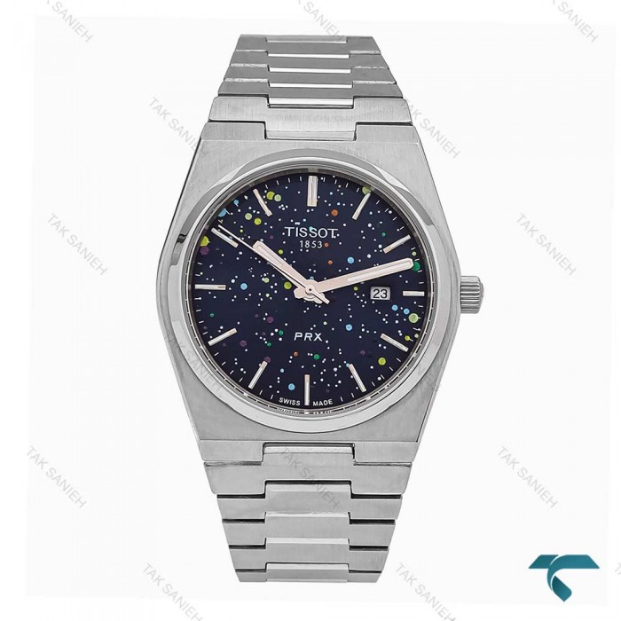 ساعت تیسوت PRX مردانه استیل صفحه سرمه ای کهکشانی Tissot-6123-G