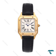 ساعت کارتیر سانتوس دومونت زنانه طلایی مشکی اسمال Cartier-6170-L