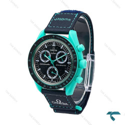 ساعت امگا سواچ ماموریت به زمین سرمه ای Omega-6196-U