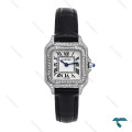 ساعت کارتیر Panthere زنانه سیلور بند چرم فول نگین اسمال Cartier-6271-L