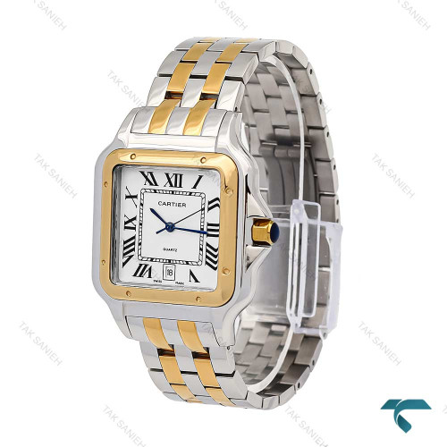 ساعت کارتیه پنته مردانه دورنگ طلایی Cartier-6306-G