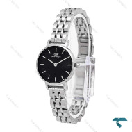 ساعت DW زنانه سیلور صفحه مشکی مینی DW-6003-24-L