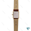 ساعت کارتیه Tank زنانه طلایی بند چرم قهوه ای اسمال Cartier-6363-L