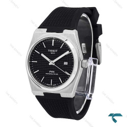ساعت تیسوت PRX مردانه استیل بند رابر مشکی Tissot-6548-G
