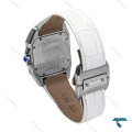 ساعت کارتیه سانتوس 100 زنانه سیلور بند سفید Cartier-6550-G