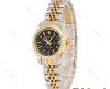 ساعت رولکس زنانه دورنگ طلایی صفحه مشکی خطی Rolex-5646-L