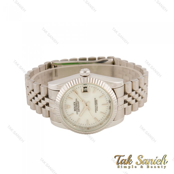 ساعت رولکس دیت جاست مردانه سیلور صفحه سفید خطی Rolex-5648-G