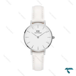 ساعت زنانه دنیل ولینگتون سیلور بند چرم سفید اسمال DW-6643-L