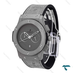 ساعت هابلوت مردانه سه موتوره طوسی صفحه مهندسی Hublot-6787-G