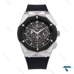 ساعت هابلوت مردانه چند ضلعی سیلور مشکی صفحه اسکلتون Hublot-6792-G