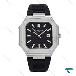 ساعت پتک فیلیپ Cubitus مردانه سیلور بند رابر مشکی Patek-6926-G