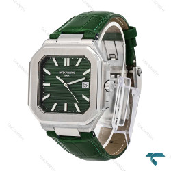 ساعت مردانه پتک فیلیپ Cubitus سیلور بند چرم سبز Patek-6929-G