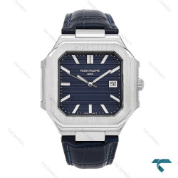 ساعت مردانه پتک فیلیپ Cubitus سیلور بند چرم سرمه ای Patek-6930-G