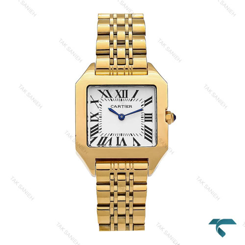 ساعت کارتیر سانتوس زنانه طلایی صفحه سفید Cartier-7099-L