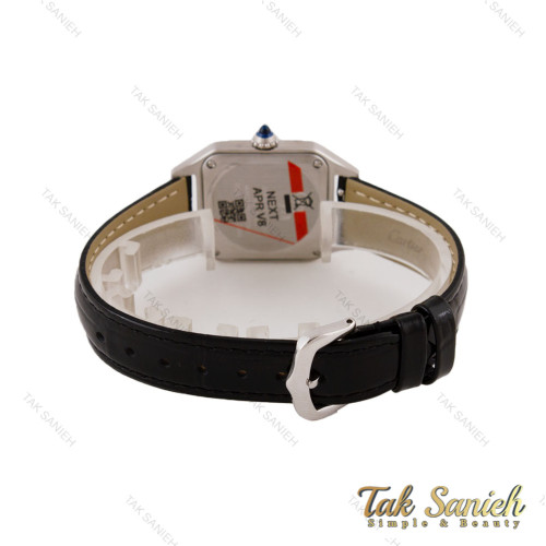 ساعت کارتیه سانتوس دومونت زنانه سیلور مشکی دورنگین Cartier-5678-L