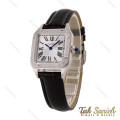 ساعت کارتیه سانتوس دومونت زنانه سیلور مشکی دورنگین Cartier-5678-L