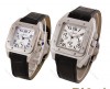 ساعت ست کارتیه سانتوس 100 سه موتوره بند چرم Cartier-5682-S