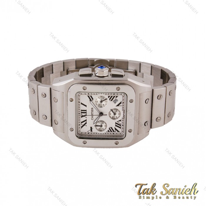 ساعت مردانه کارتیه سانتوس 100تمام استیل کورنوگراف Cartier-5683-G