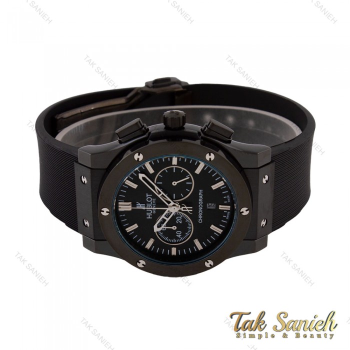 ساعت مردانه هابلوت سه موتوره مشکی ایندکس نقره ای Hublot-5686-G