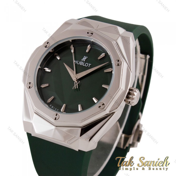 ساعت مردانه هابلوت چند ضلعی سیلور سبز Hublot-5690-G