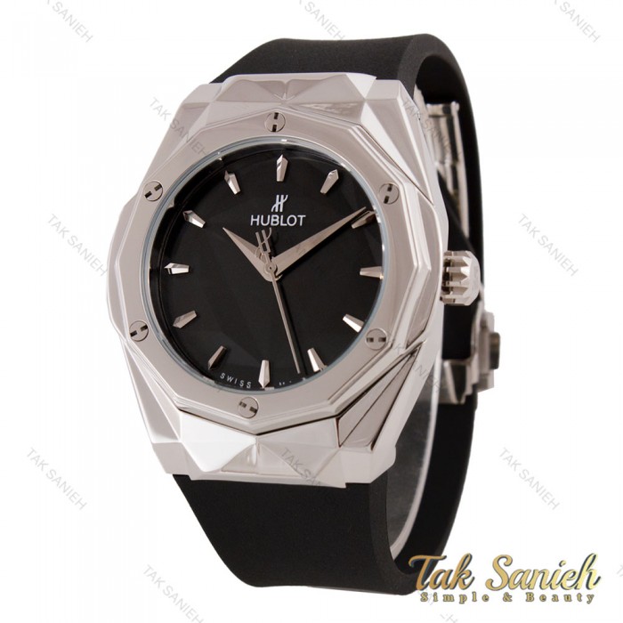 ساعت هابلوت مردانه چند ضلعی استیل مشکی Hublot-5691-G