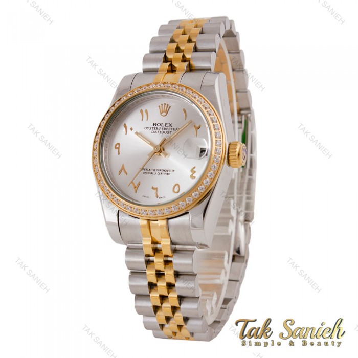 رولکس زنانه دورنگین ایندکس عربی Rolex-5696-L