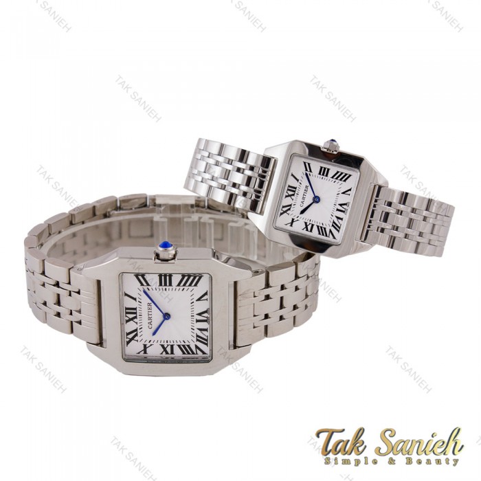 ست کارتیر زنانه و مردانه استیل صفحه سفید Cartier-5728-S