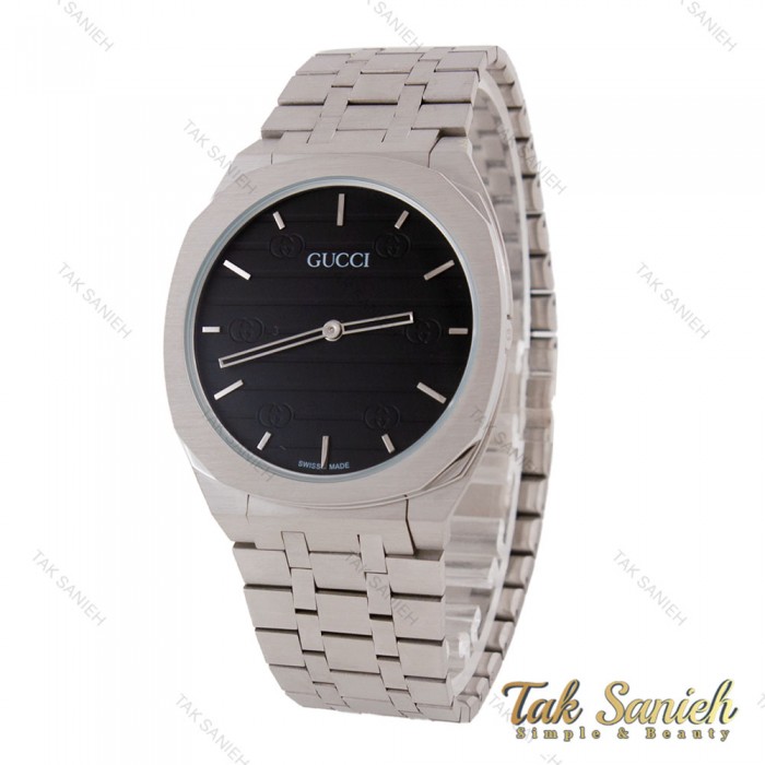 ساعت گوچی مردانه 25H استیل صفحه مشکی Gucci-5735-G