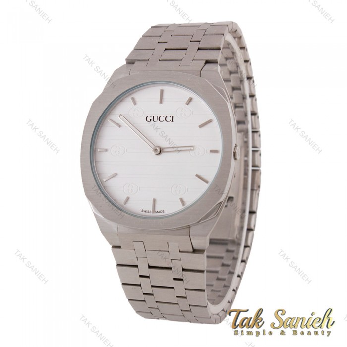 ساعت مچی گوچی 25H مردانه استیل صفحه سفید Gucci-5741-G