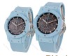 ست ساعت هابلوت سه موتوره کرنوگراف آبی آسمانی Hublot-5749-S