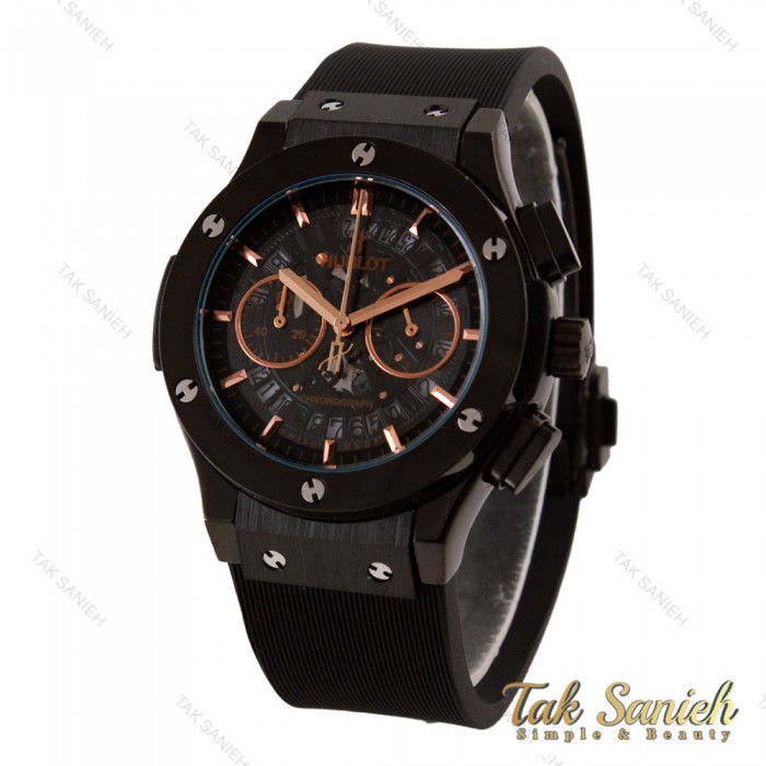 ساعت زنانه هابلوت کرنوگراف مشکی صفحه اسکلتون Hublot-5751-L