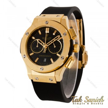 ساعت هابلوت زنانه سه موتوره طلایی صفحه مشکی Hublot-5763-L