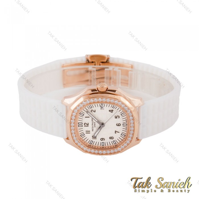 پتک فیلیپ آکوانات زنانه رزگلد سفید دورنگین Patek-5766-L