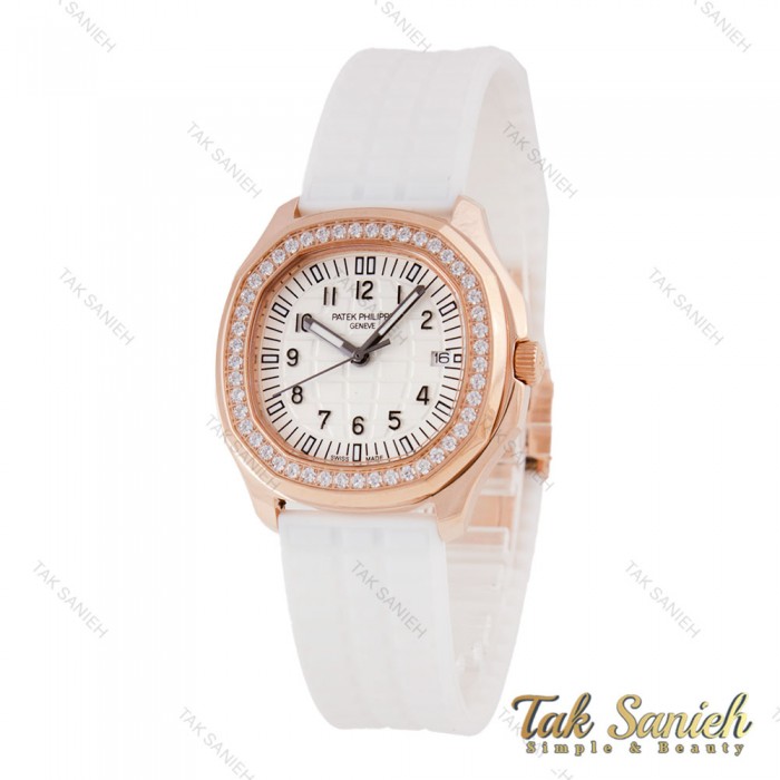 پتک فیلیپ آکوانات زنانه رزگلد سفید دورنگین Patek-5766-L