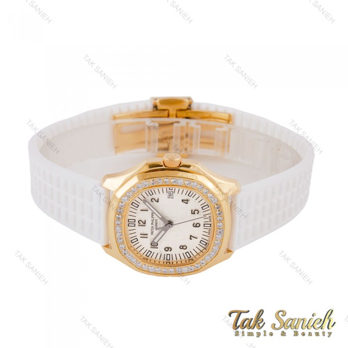 ساعت زنانه پتک فیلیپ آکوانا سفید طلایی دورنگین Patek-5769-L