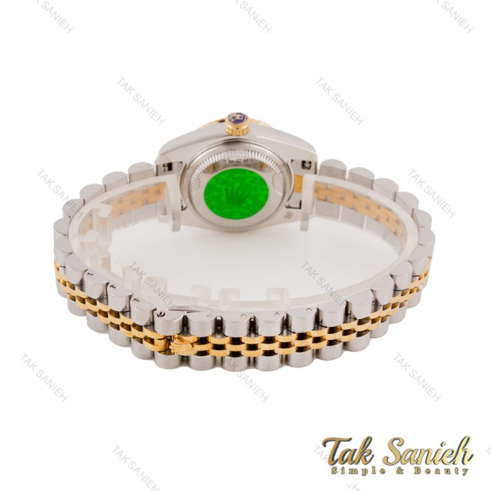 رولکس زنانه دورنگ طلایی صفحه صدف ایندکس خط Rolex-5808-L