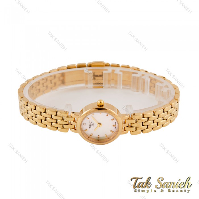 ساعت تیسوت Lovely زنانه ظریف طلایی صفحه سفید Tissot-5809-L