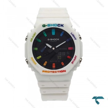 ساعت کاسیو جیشاک GA2100 مردانه سفید رنگین کمانی G-Shock-5817-G