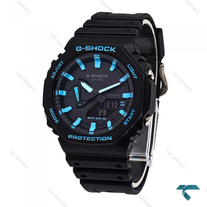 ساعت کاسیو جیشاک GA2100 مردانه مشکی عقربه آبی G-Shock-5821-G