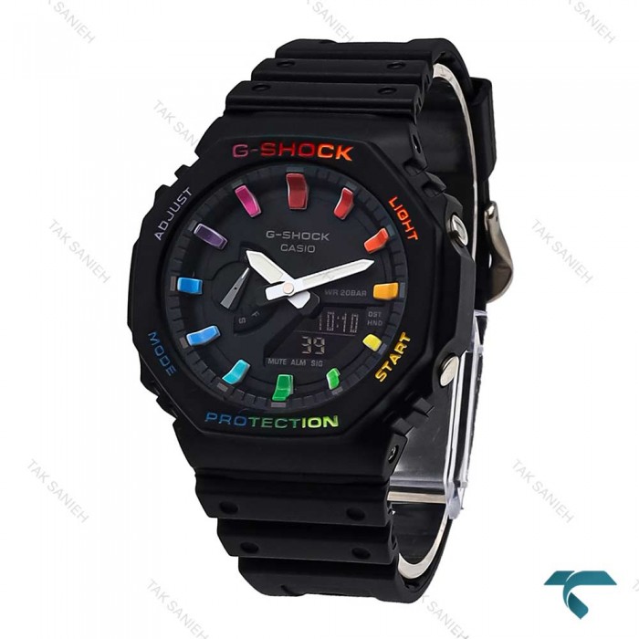 ساعت جیشاک GA2100 مردانه مشکی رنگین کمانی G-Shock-5822-G