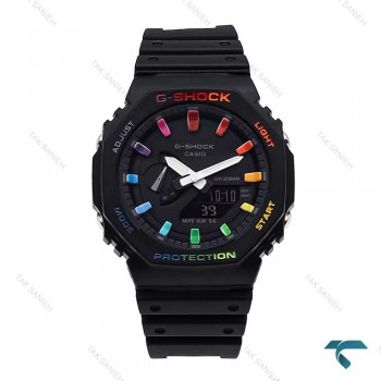 ساعت جیشاک GA2100 مردانه مشکی رنگین کمانی G-Shock-5822-G