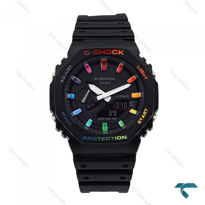 ساعت جیشاک GA2100 مردانه مشکی رنگین کمانی G-Shock-5822-G