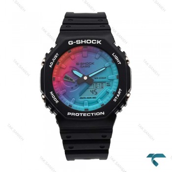 کاسیو جیشاک GA2100 مردانه مشکی صفحه هفت رنگ G-Shock-5825-G