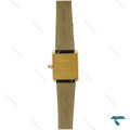ساعت زنانه کارتیه تانک طلایی دورنگین بند چرم مشکی Cartier-7217-L