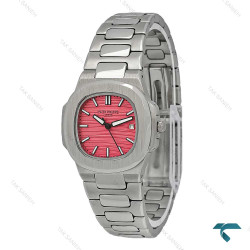 ساعت پتک فیلیپ زنانه ناتیلوس سیلور صفحه قرمز Patek-7248-L